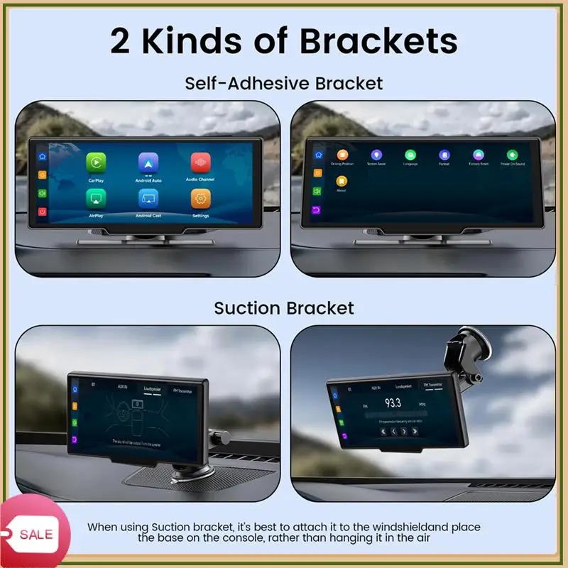 

Unique Wireless Carplay Screen,10.26In Car Stereo Touch Screen With Android Auto Carplay, Car Audio With Mirror Link, Bluetooth