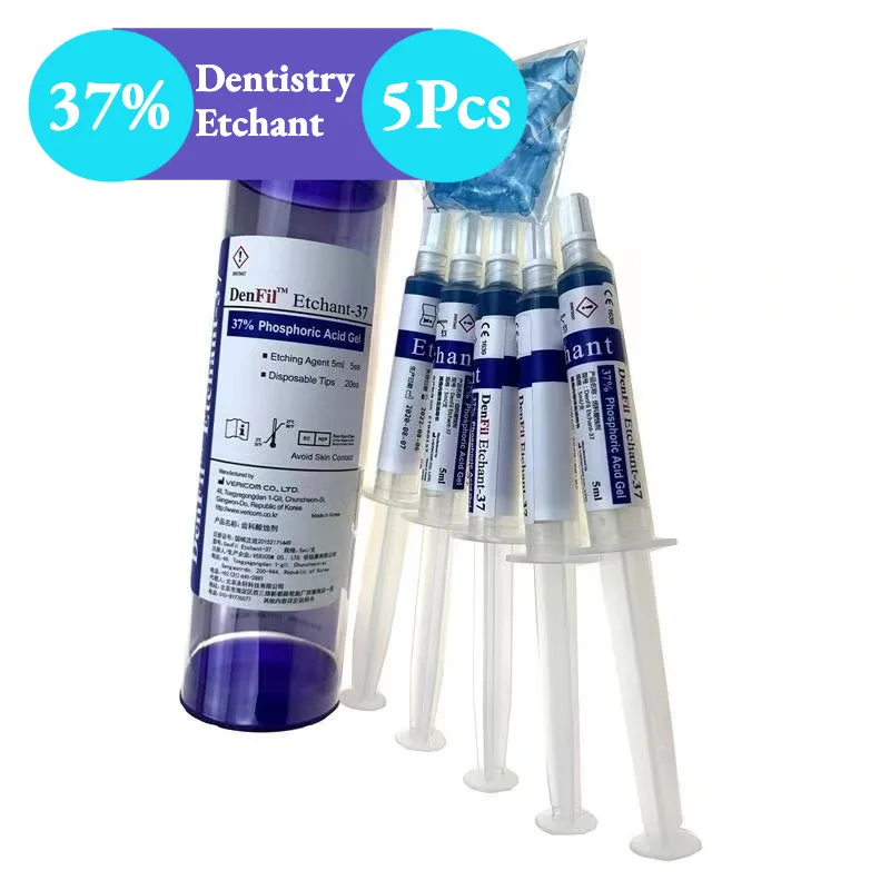 

5Pcs/Box Dentistry 37% Dentex Phosphoric Acid Etching Gel Pipe Solidification Adhesive 5ml for Oral Cavity Repair Material Tools