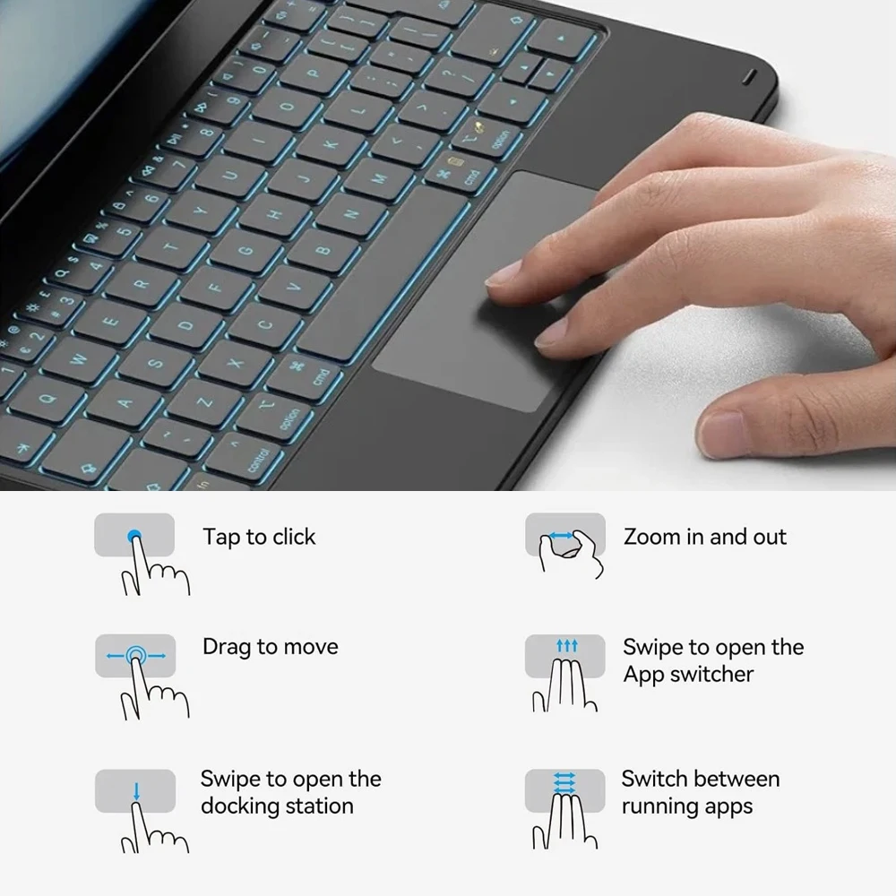 READ YYEAH Magic Keyboard für iPad 11. 10. Generation Hülle 2025 iPad A16 11. 11 Zoll A2696 A3354 A3355 A3356 Smart Magnetic Book Cover – Detail 10