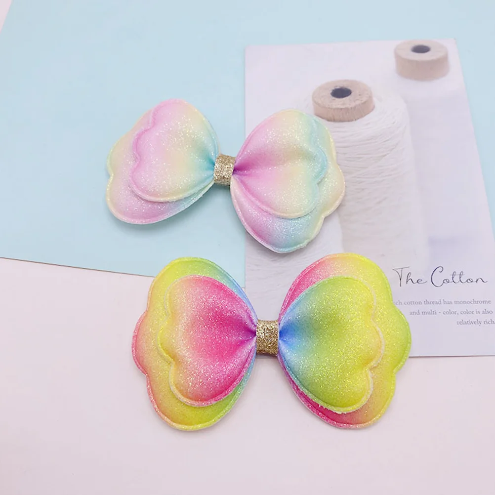 5pcs Hair Clip DIY Bows Fabric Bow Embellishments DIY Crafts Bow Charm for Hair Accessories Cute Bow Embellishments For Hair Cli