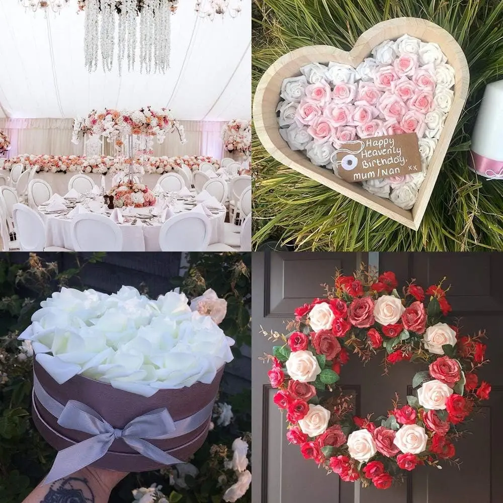 100 Stück Künstliche Blumen Schaumrosen für Festivals, Hochzeiten, Brautsträuße, Herbst, Halloween, Dekoration, DIY Geschenkbox, Zuhause, Zimmer, Garten – Detail 5