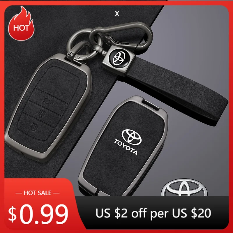 

Для Toyota 2026, металлический чехол для автомобильных ключей, сумка для Toyota Hilux Fortuner Land Cruiser Camry Coralla Crown RAV4