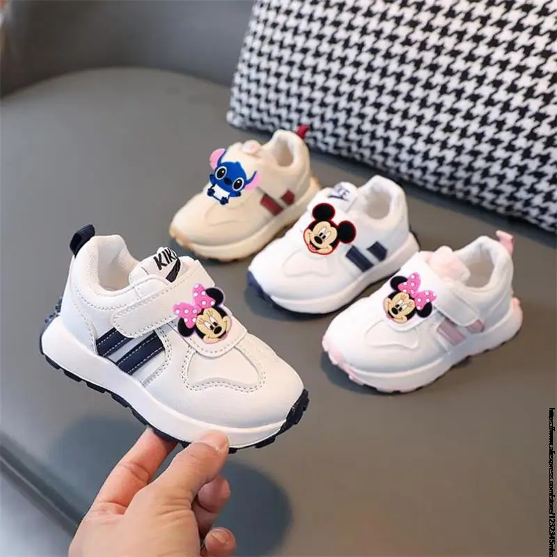 Disney Mickey Duck Boys Sneakers Comfortable Breathable Girls Shoes For Kids Sport Baby Shoes Stitch Fashion Toddler Infant Shoe