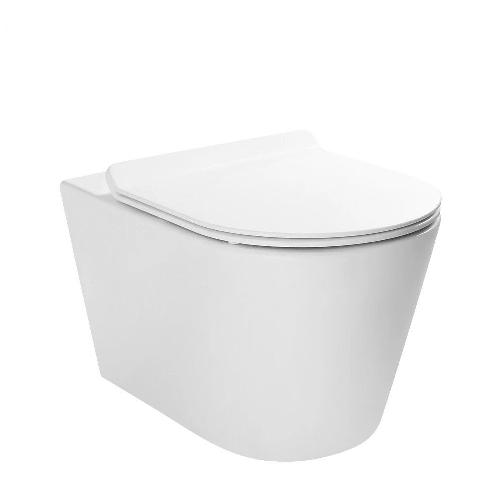 European Style Wall-Hung Dual-Flush Bidet Toilet Ceramic WC with Square Bowl Two Piece Commode Structure