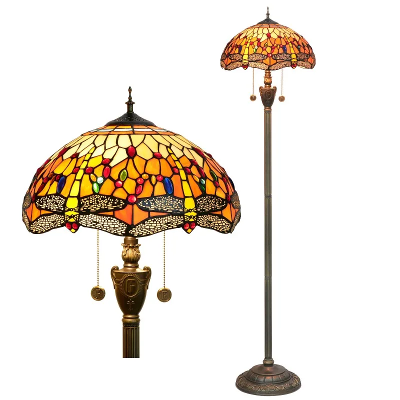 

40 Orange Dragonfly Tiffany Art Stained Glass Living Room Dining Room Bedroom Floor