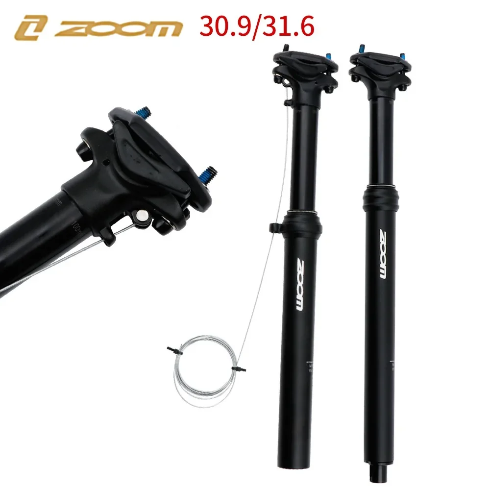 ZOOM MTB Dropper Seatpost Remote Mountain Downhill Bike Height Adjustable Eten-R ETEN-i 30.9/31.6mm 100mm Travel Bike Tube