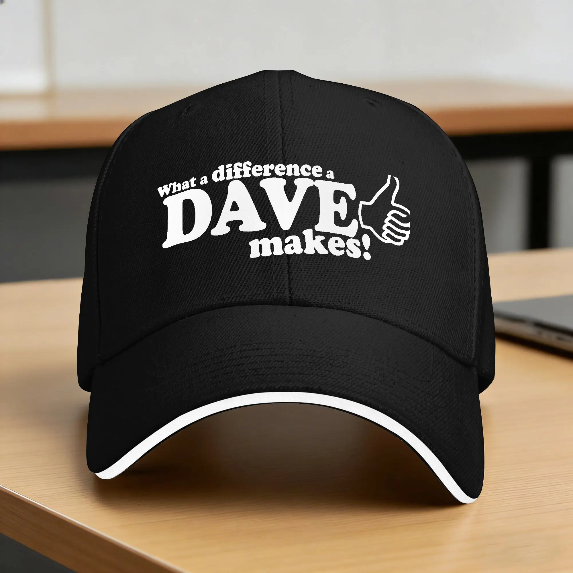 What A Difference A Dave Makes Baseball Cap  Funny Unisex Men Hip Hop Hats High Quality Print Outdoor Sports Snapback Cap Gift