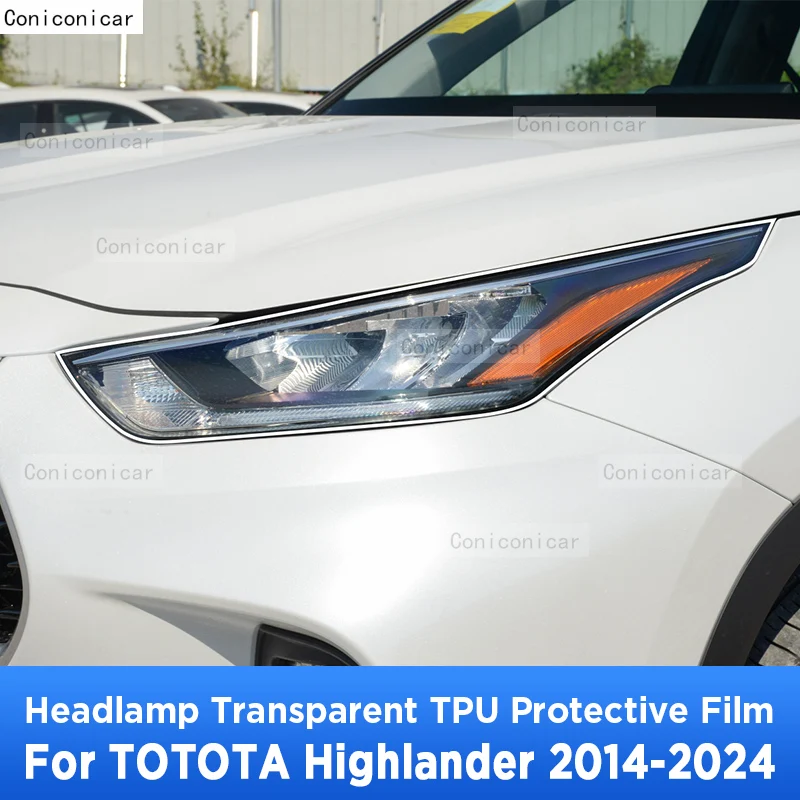 

Для TOYOTA HIGHLANDER 2014-2024 автомобильная внешняя фара против царапин передняя лампа прозрачная защитная пленка из ТПУ аксессуары