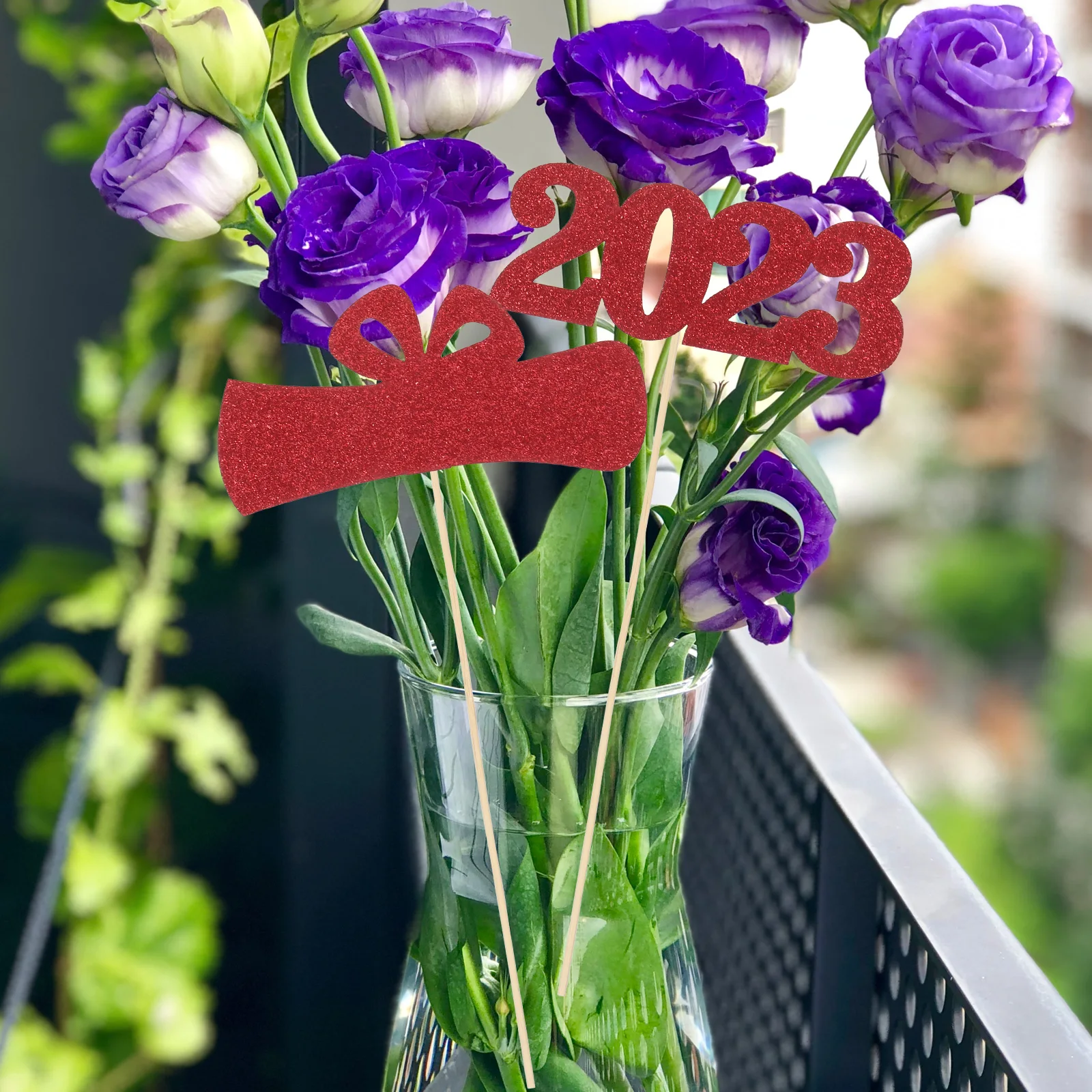 

15pcs Vase Plugin Graduation Photo Sticks Premium Paper Wooden Materials Party Decorations Photoshoot Props Indoors Outdoors