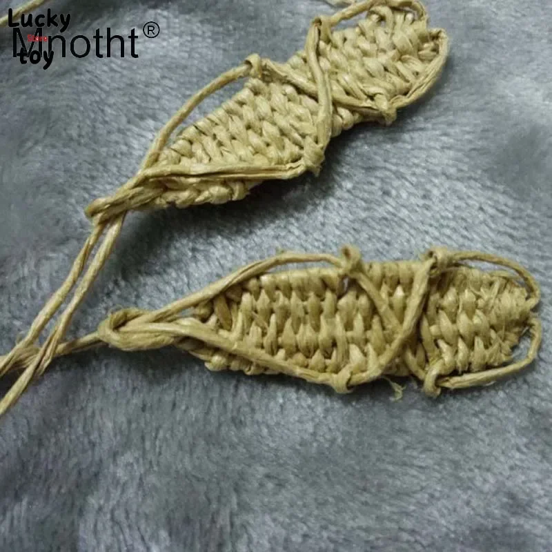 1/6 Scale Soldier Straw sandals Ancient Japanese samurai Shoes Model Hand knit For 12inch Action Figure Male Soldier Toy m3