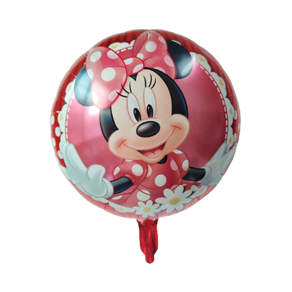 10pcs 18inch Round Cartoon Mickey Minnie Foil Balloons Pincess Birthday Party Decorations Kids Toys Baby Shower Air Globos