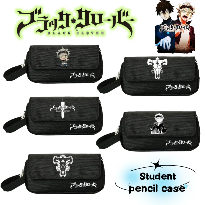 Black Clover Yuno Grinbellor Asta Noelle Silva Creative Cartoon Stationery Bag Student Pencil Ruler Multifunctional Storage Bag