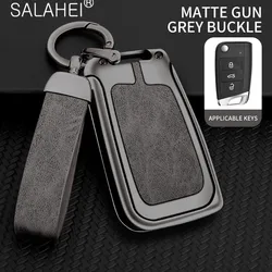 Alloy Leather Car Key Case Cover For VW Volkswagen Golf 7 MK7 Tiguan MK2 For Seat Ateca Leon FR 2 Ibiza Skoda Octavia Kodiaq