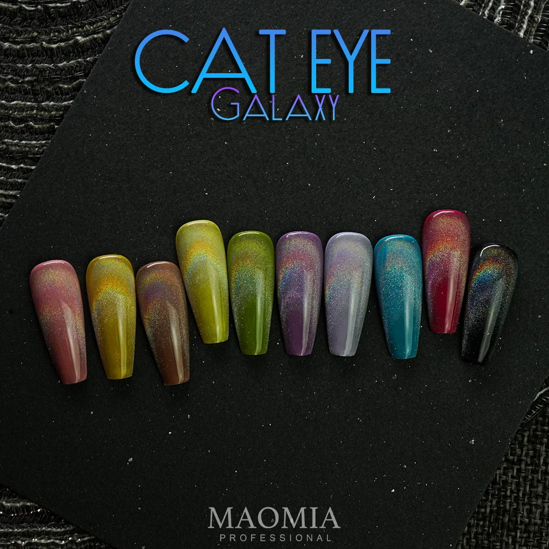 عين القطة معطف فوقي جل تلميع ليزر قوس قزح جالاكسي ثلاثي الأبعاد ملون عاكس بريق مغناطيسي لامع ثلاثي الأبعاد يونيكورن #4