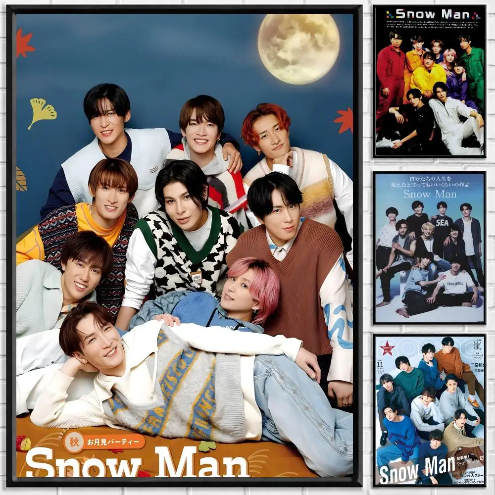 Jpop Snow Man Poster Self-adhesive Art Waterproof Paper Sticker Coffee House Bar Room Wall Decor