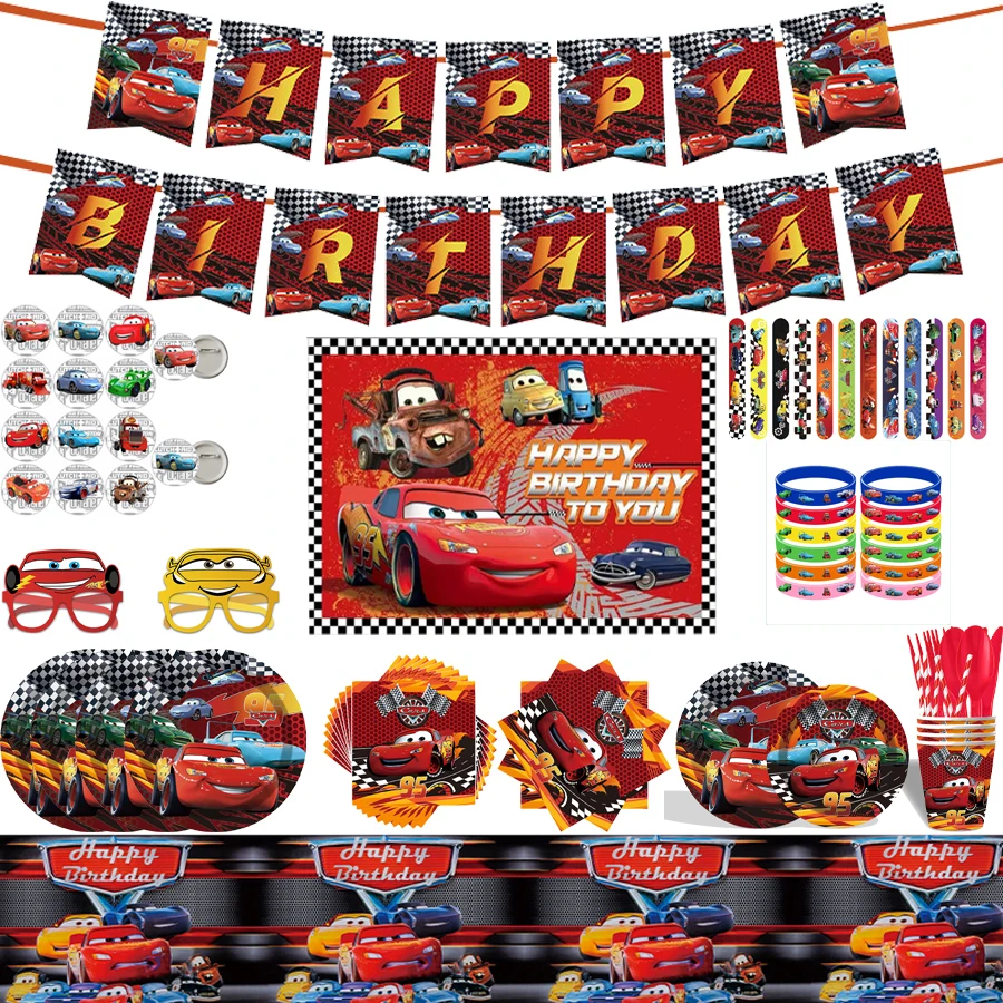 

Машинки Диснея, украшения на день рождения и Рождество, мультяшные молнии Маккуин, вечерние бумажные тарелки, воздушный шар, принадлежности для мероприятий, детский душ для детей