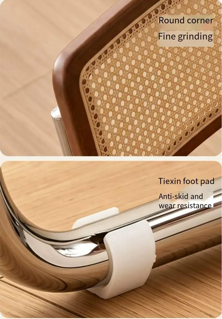 For Dining Chair Home Restaurant Suspension Chair Medieval Rattan Backrest Chair Simple Casual Office