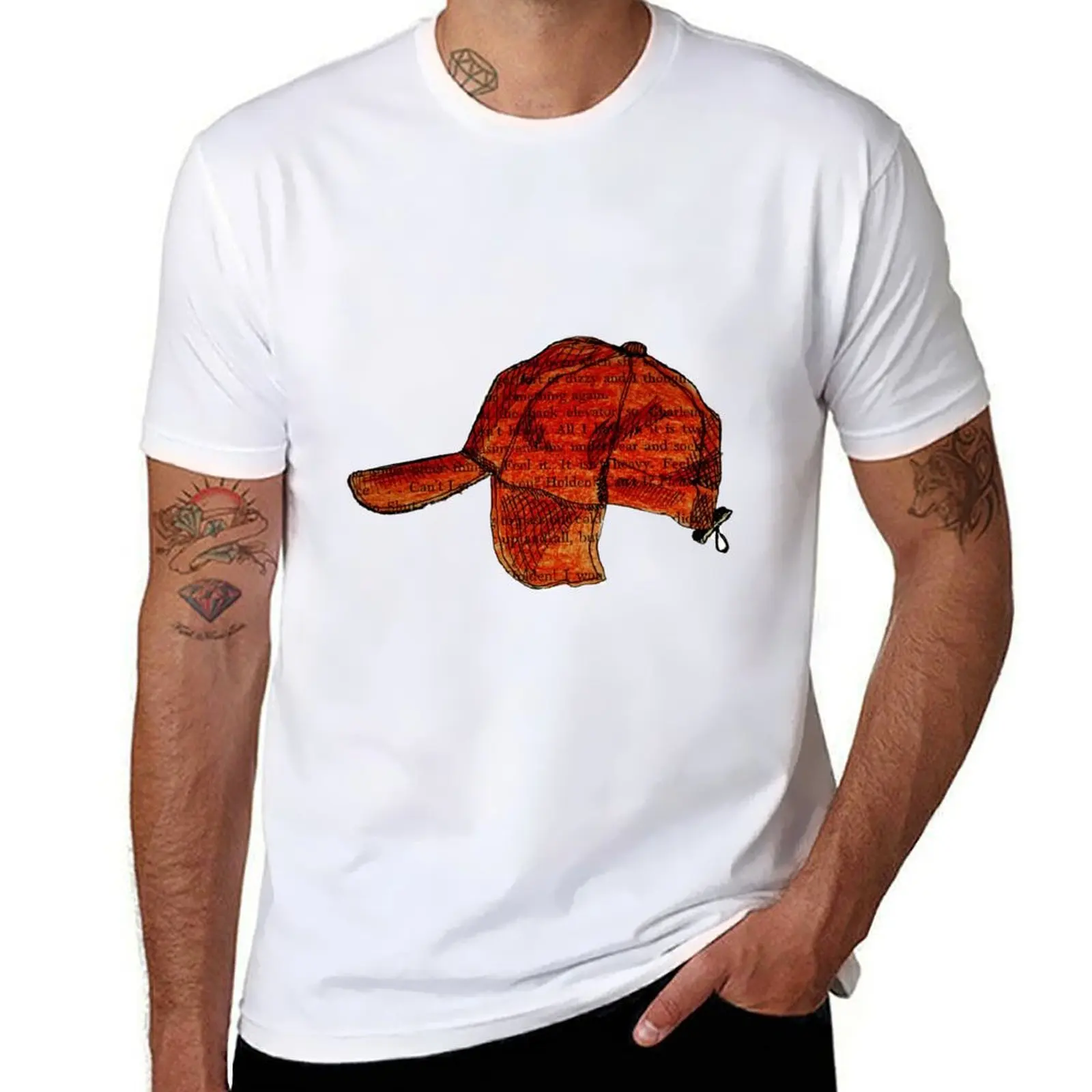 

Holden Caulfield's Red Hunting Cap T-Shirt t shirts for man graphic vintage anime t shirts for man T-Shirt