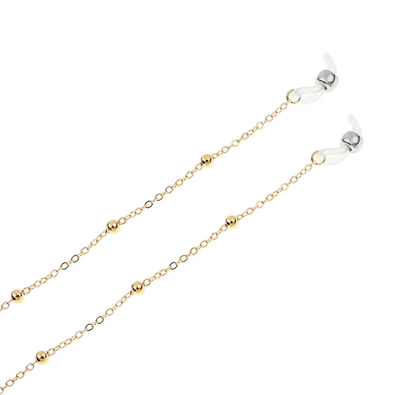 New Women Gold Eyeglass Chains Sunglasses Reading Beaded Eyewears Cord Neck Rope