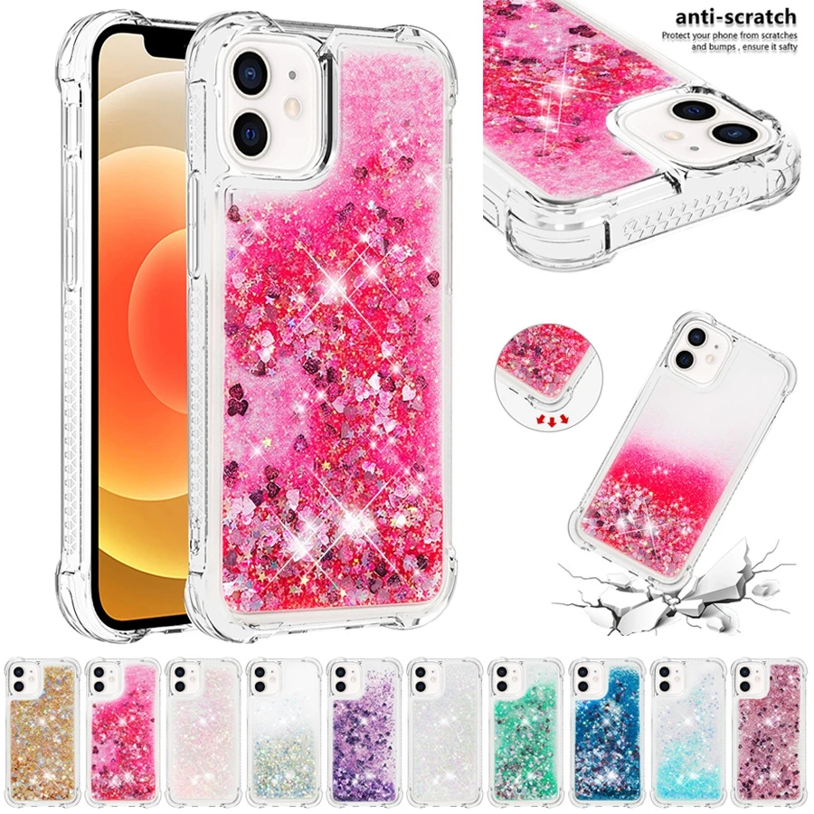 Quicksand Colorful Anti-drop Case For iPhone 12 12 Pro 12 Pro Max 11 11 Pro Max SE 2020 X XS XR XS Max 8 Plus 7 Plus 6S 5 5S SE