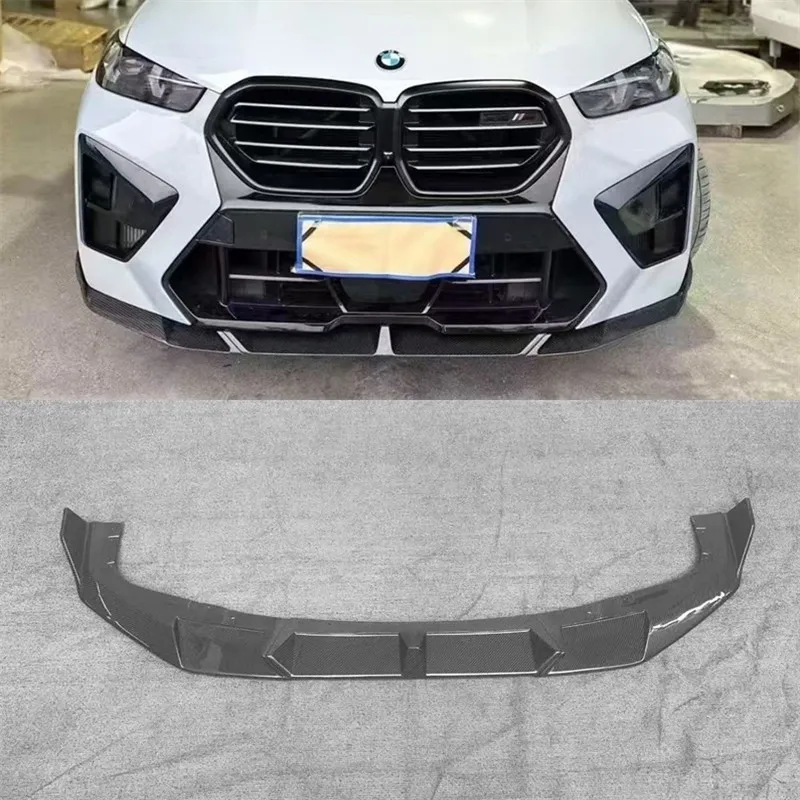 

Для BMW X5M F95 2024-2025 Передний бампер из настоящего углеродного волокна, нижняя губа под спойлер, сплиттер, автомобильные аксессуары, комплект кузова