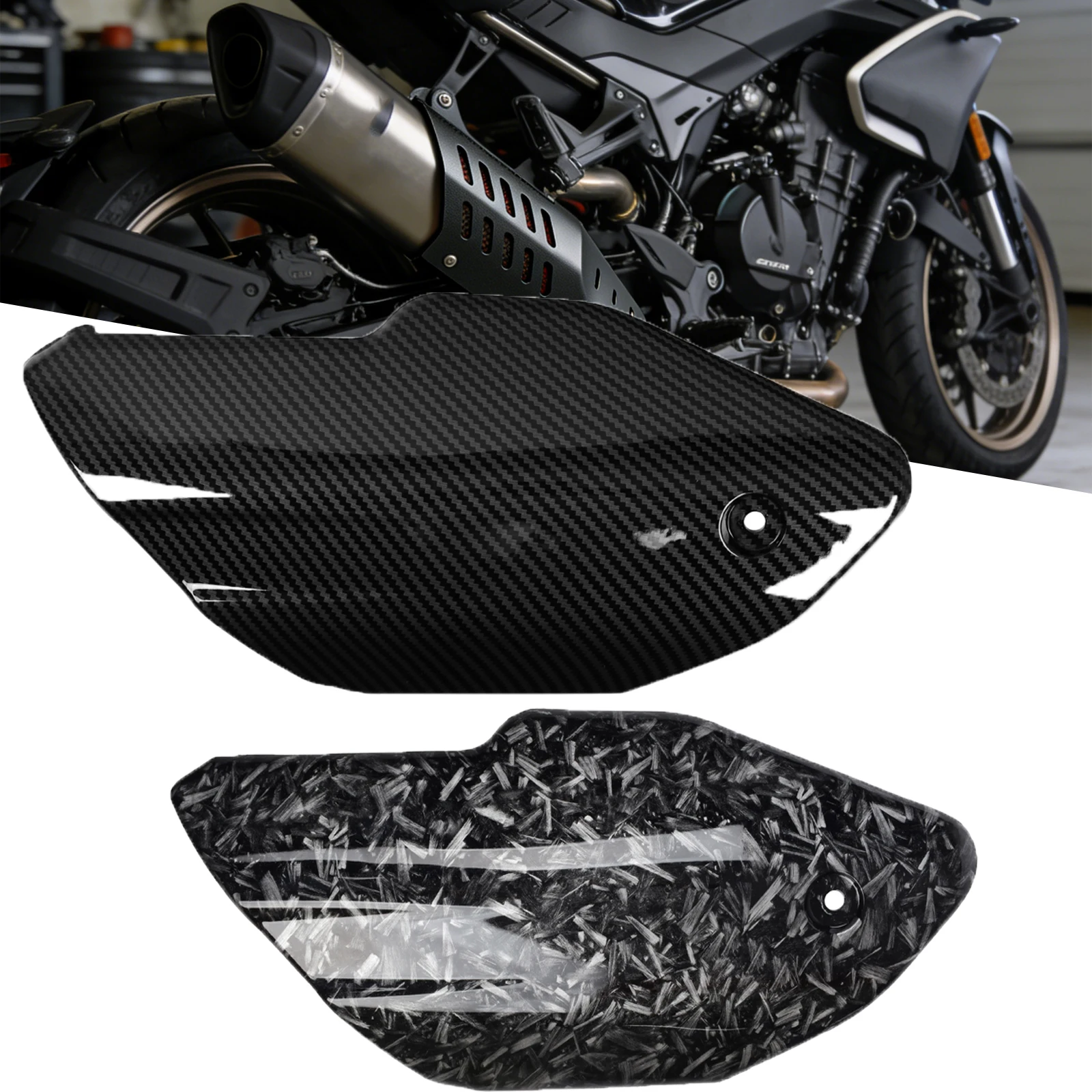 For CFMOTO 800NK carbon fiber muffler guard for CFMOTO 800NK exhaust pipe heat shield anti-scalding cover shell protective cover