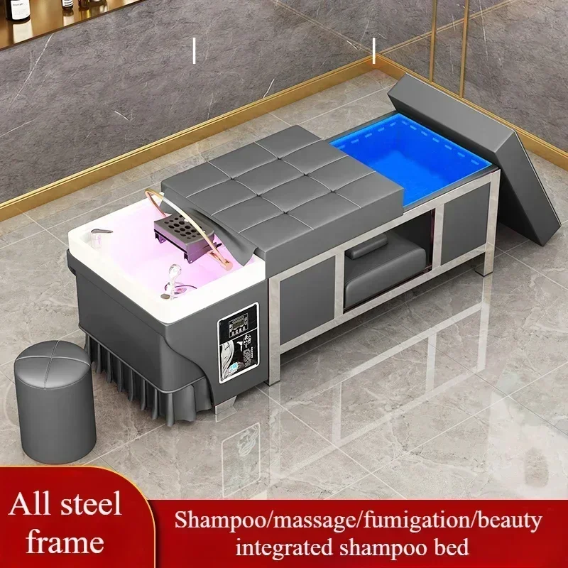 Lit de shampoing Thérapeutique pour Salon de Coiffure, struction igateur d'Eau Intégré Thaïlandais, Valable, Nouveau