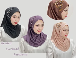 Muslim Beaded Ramadan Hijab Scarf Abaya Hijab Turkish Ladies Abayas Dress Shawl Hijab Scarf Muslim Dress Instant Bottom Hat