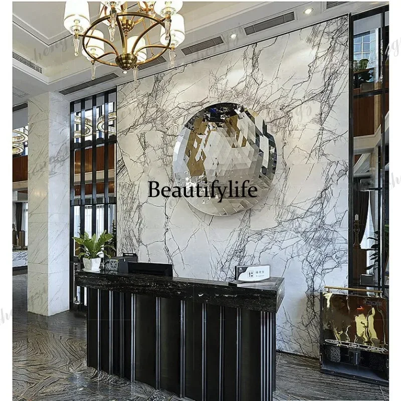 M138 TTT Metal Trigonometric Geometry Concave Mirror, Stainless Steel Pendant, Living Room, Bedroom, Villa wall decoration