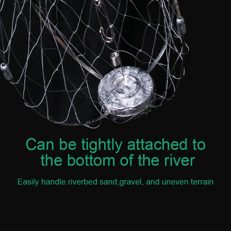 1 pc stainless steel shrinkage crab cage for sea fishing, weighted with built-in spring, high sensitivity fishing tool