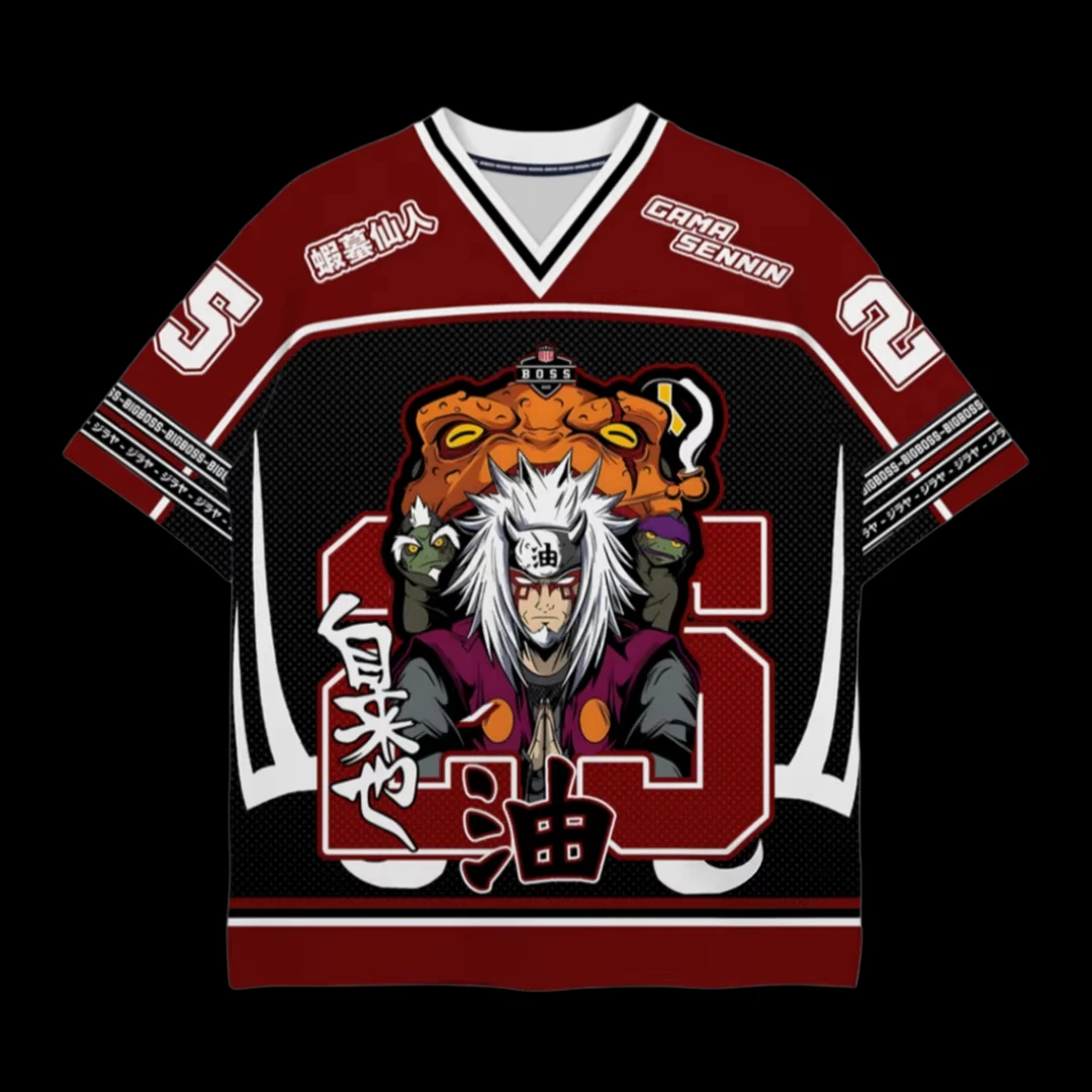 Naruto Gama Sennin Jiraiya Anime Rugby Style Jersey Family Summer Adults Kids Athleisure T-Shirt