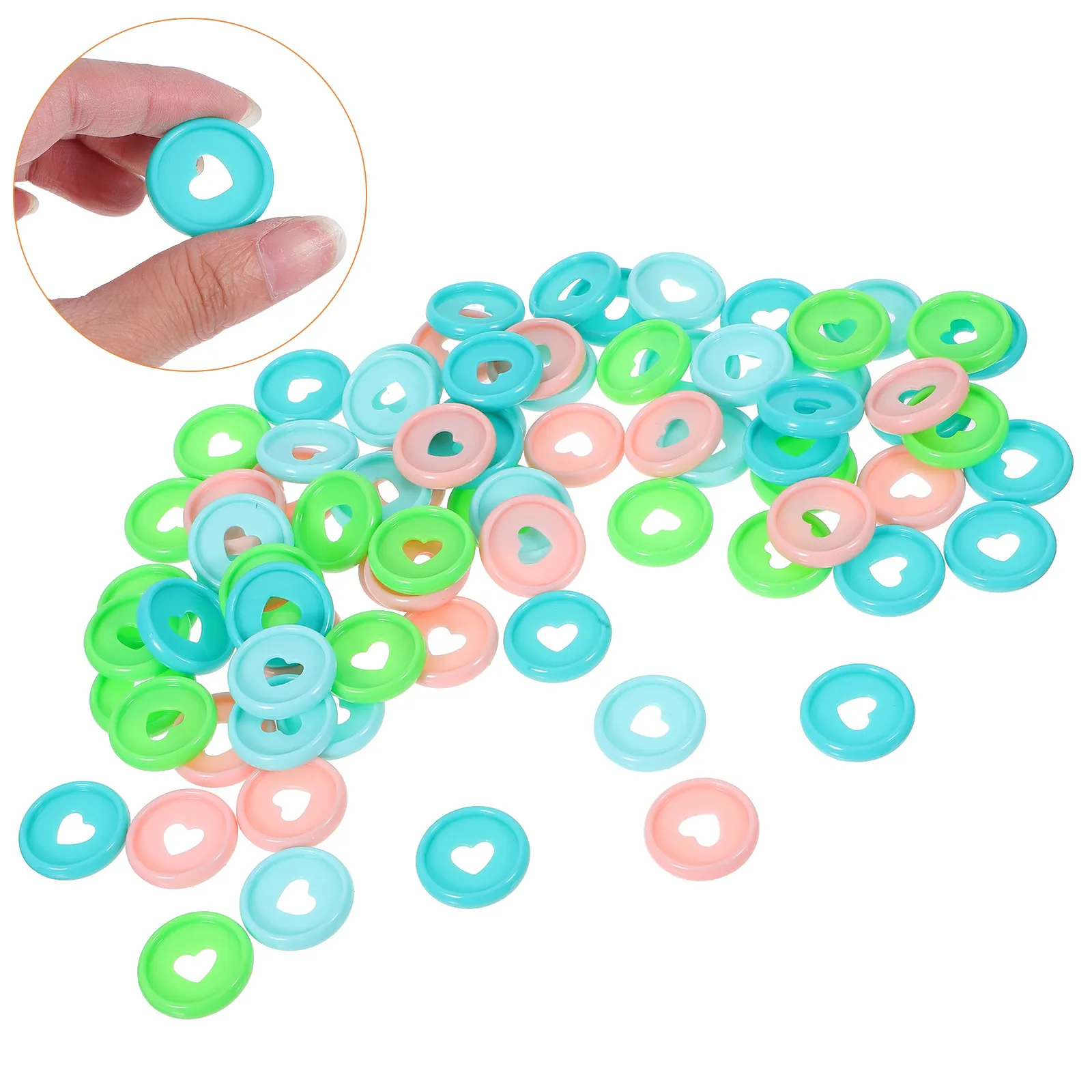 80pcs Binder Pp Plastic Binding Discbound Expansion Discs For Book Planner Diary Round Heart Shape Loose Leaf Binder