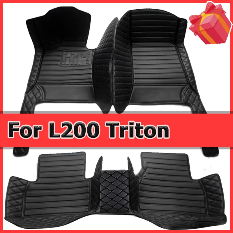 

Custom Made Leather Car Floor Mats For Mitsubishi L200 Triton 2016 2017 2018 2019 2020 2021 Carpets Rugs Foot Pads Accessories