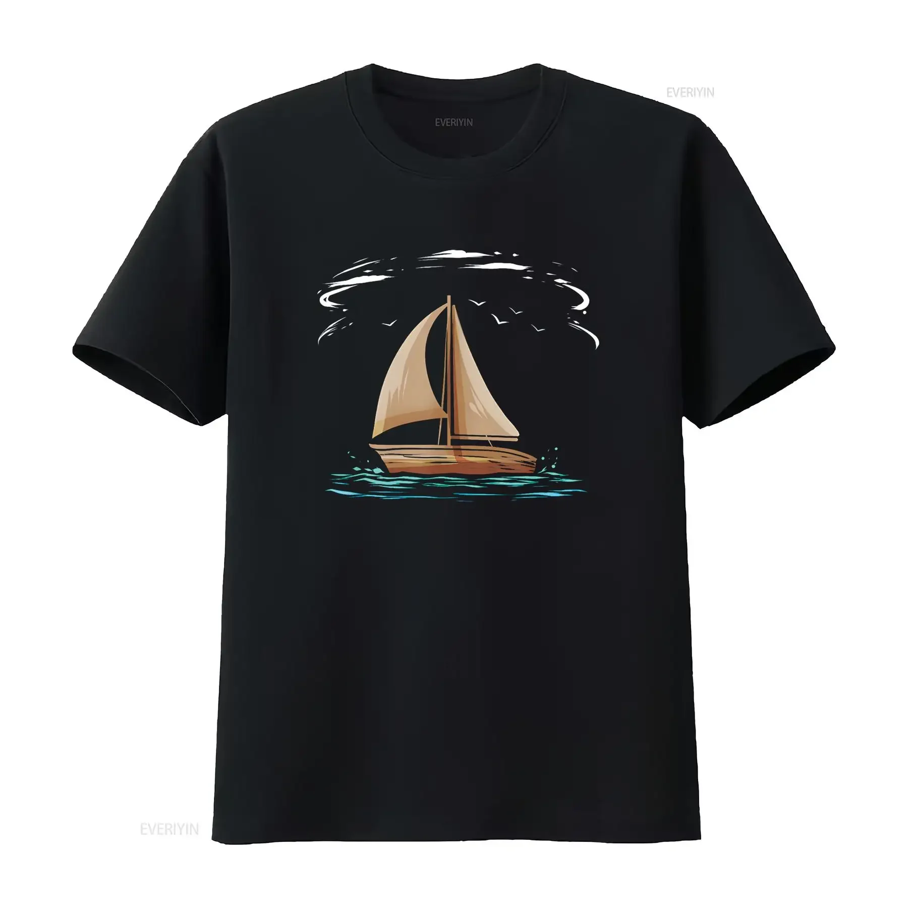 Sail Boat Captain for Sailing Trip Sailboat Skipper T Shirt vintage Washed homme Casual Stretched Soft Versatile Unisex