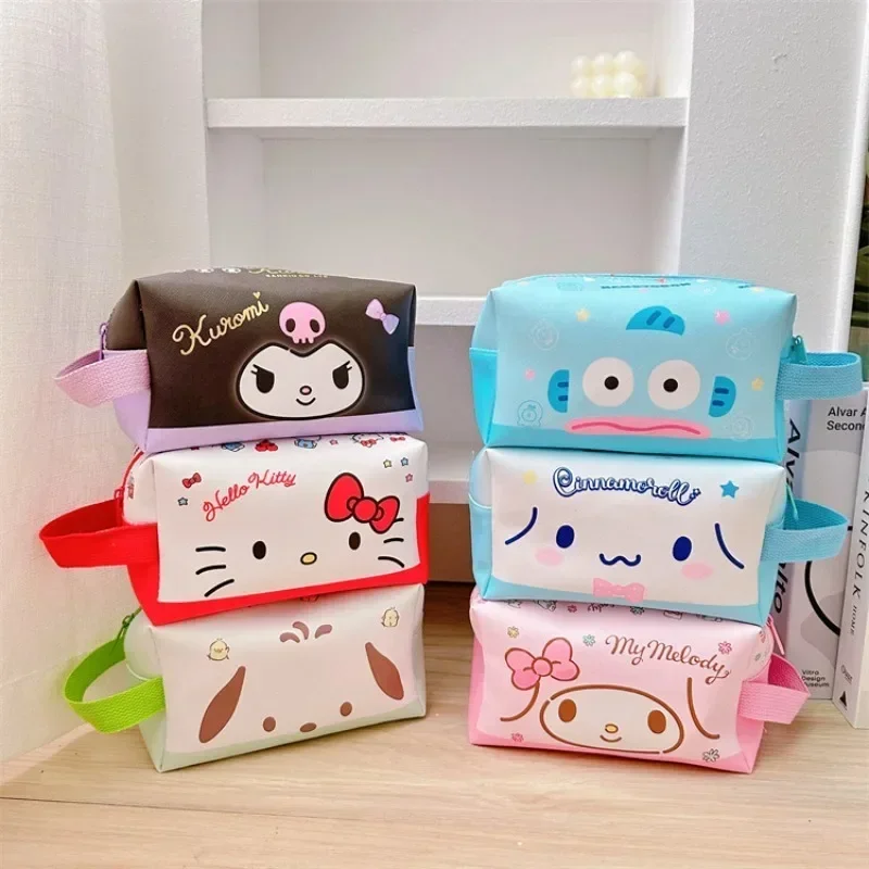 

Kawaii Sanrio Hello Kitty Kuromi Cinnamoroll Portable Cosmetic Bag Cartoon Cute Travel Storage Bag High Capacity Storage Handbag