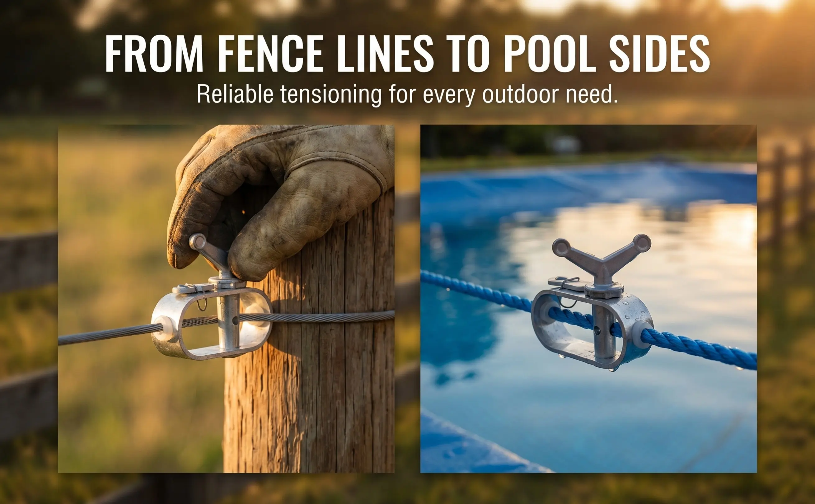 Heavy Duty Wire Tensioner Aluminum Iron Cable Tightener for Construction Home Outdoor Grape Vine Greenhouse Pool Cover Fence