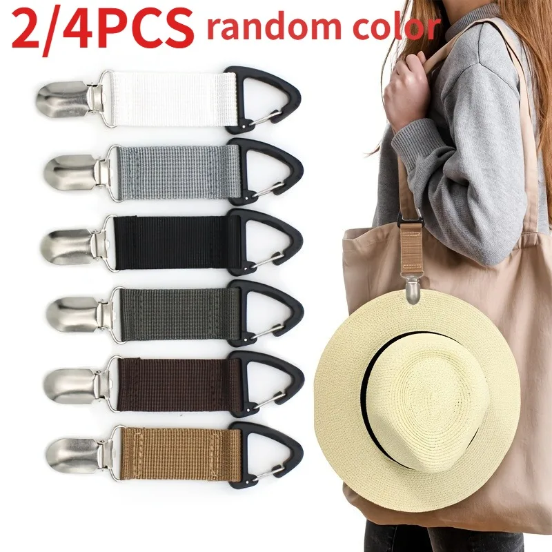 2/4pcs Multifunctional Outdoor Travel Clips,Can Be Used to Clip Hats, Gloves, Etc. Small And Practical,Easy toCarry.random color