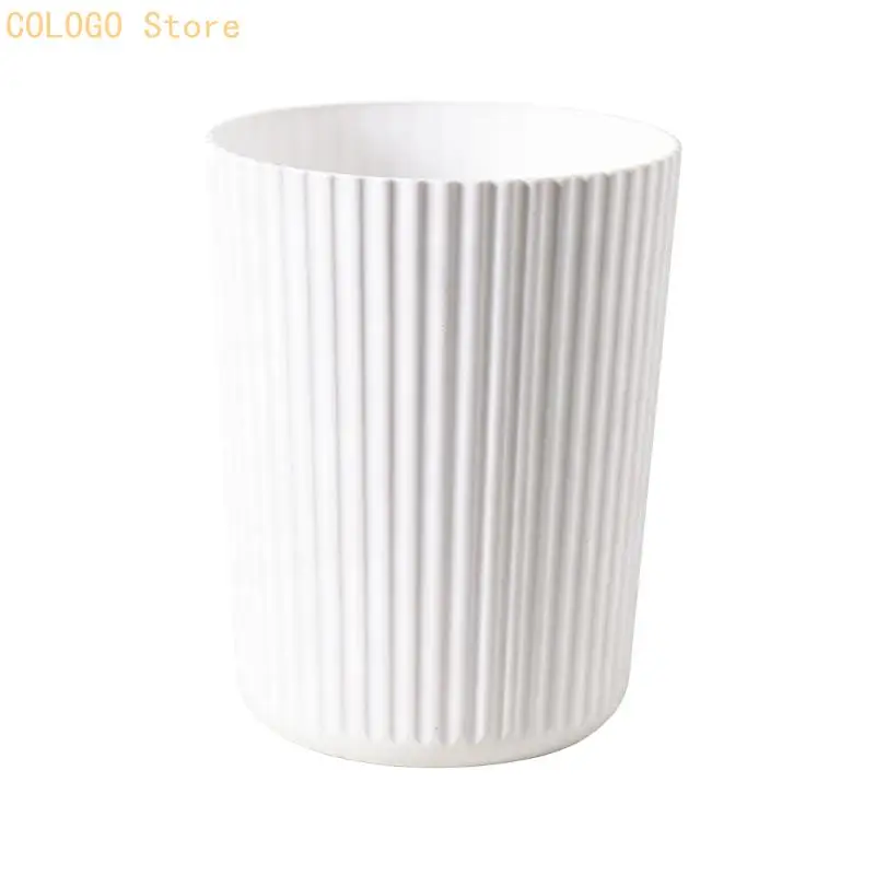 Modern Striped Waste Bin For Bedroom Living Room Dorm Office Space Saving Trash Can For Small Apartment Waste Organizing D0LD