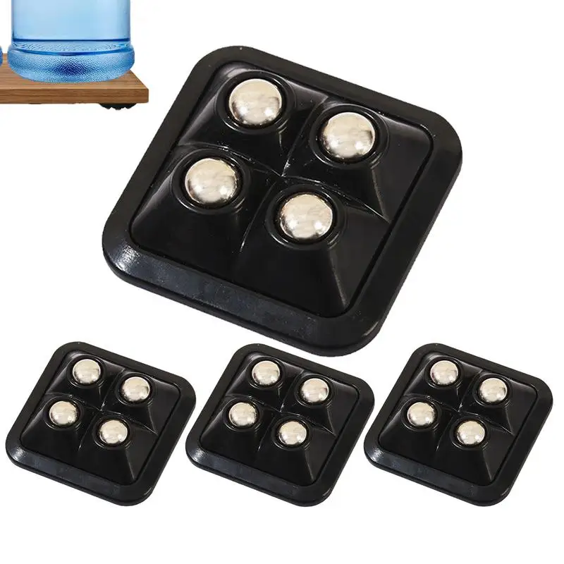 

Самоклеящиеся мини-поворотные колеса, липкие колеса, поворот на 360 градусов, 4 упаковки квадратных для кухонной техники, мебели и мусорного бака