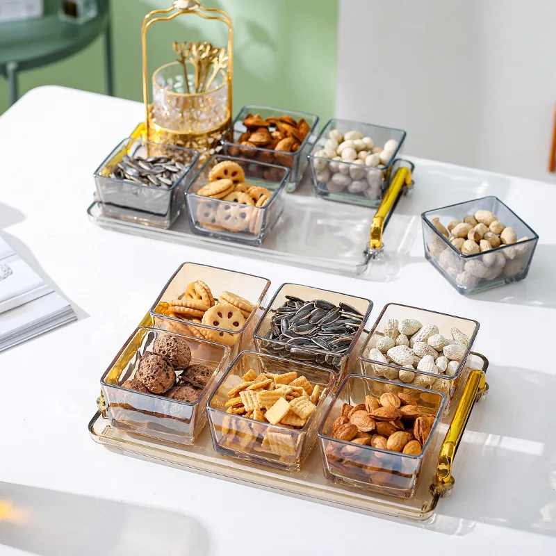 

Light Luxury Fruit Plate Storage Box Premium Nut Candy Dried Fruit Tray For Home Living Room Coffee Table