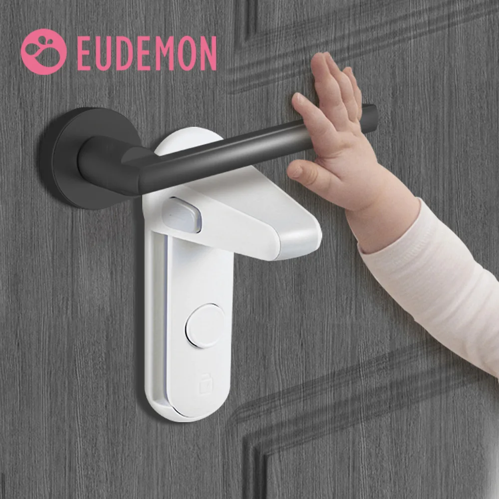 EUDEMON Door Lever Lock, Baby Proofing Door Handle Lock,Childproofing Door Knob Lock Easy to Install and Use 3M VHB Adhesive