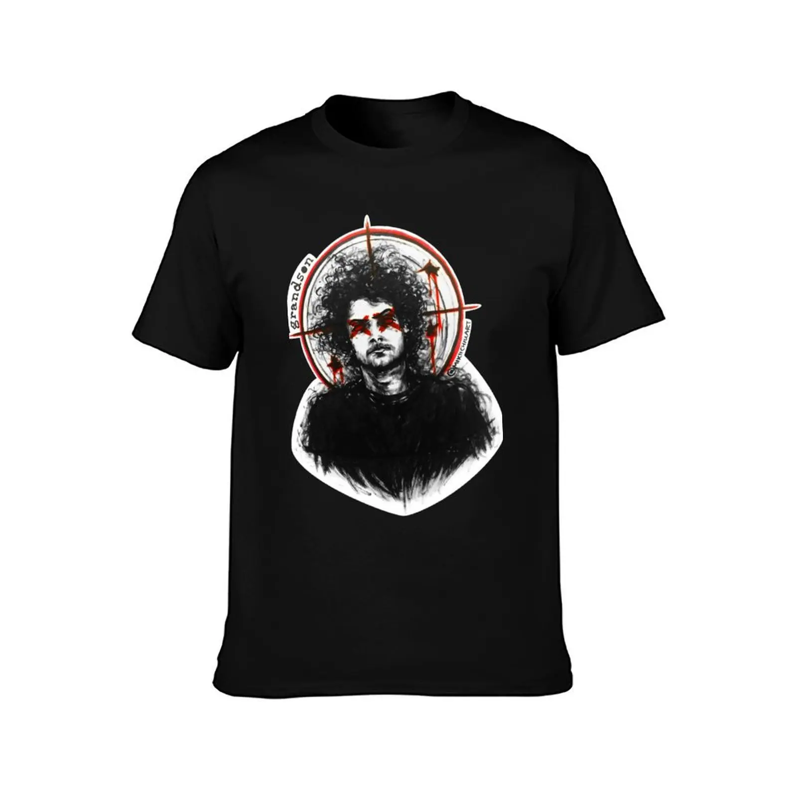 91 - grandson T-Shirt, Summer Casual Cotton Tee, Oversized Streetwear Tops, Vintage Graphic Print, Loose Fit Short Sleeve