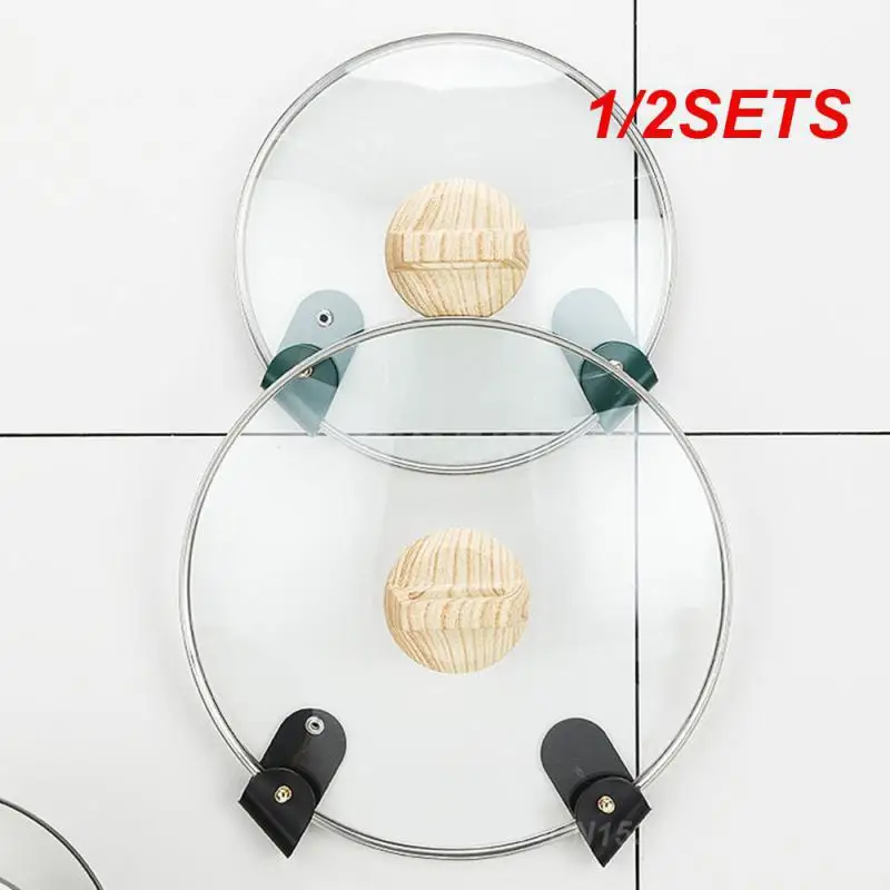 1/2SETS Kitchen Storage Rack Wall-mounted No Punching Kitchen Household Kitchen Storage Lid Rack Adjustable Retraction Simple