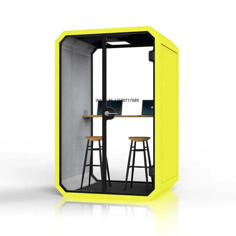 Modern Portable Acoustic Workstation Soundproof Aluminum Drum Booth Prefab Office Warehouse Call Phone Pod for Use Villa Mall