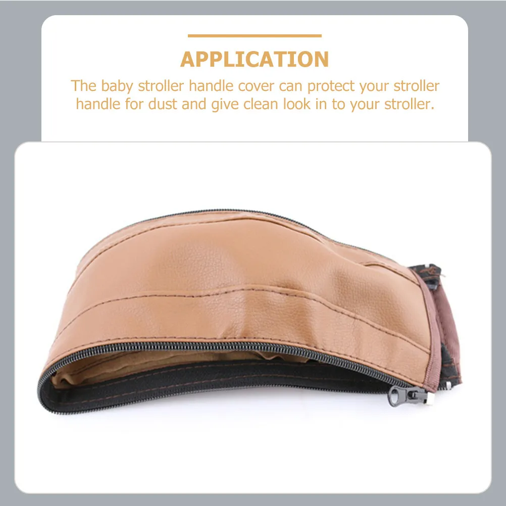 

PU Stroller Handle Cover Armrest Sleeve Durable Zipped Closure Baby Stroller Armrest Protector Handlebar Sleeve Scratch