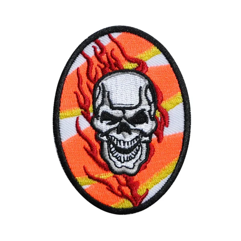 Fashion Skull Embroidered Badges Pirate Flag Jolly Roger Cloth Appliques Crossbones Emblem Iron on Patch Punk Fabric Stickers