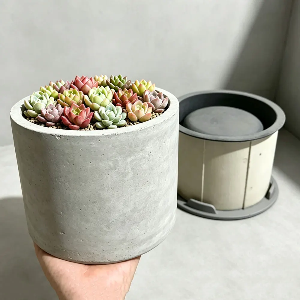 Big Round Flower Pot Cement Molds Epoxy Resin Molds Concrete Terrazzo Arts Outer Door Plants Planters Silicone Mold Home Decor