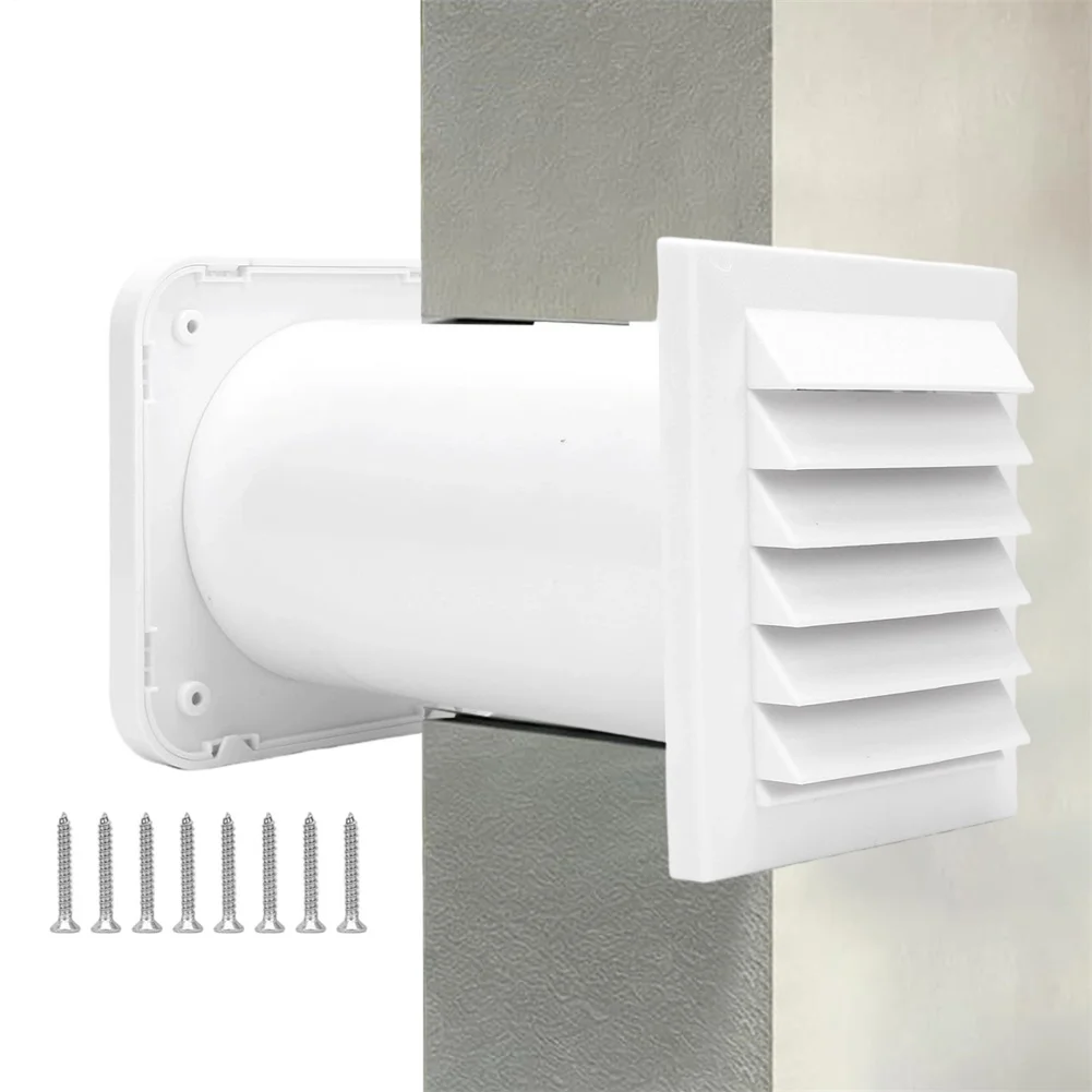 Square Wall Ventilator 100mm ABS Plastic Adjustable for Various Wall Thicknesses Two Way Airflow Rain Resistant