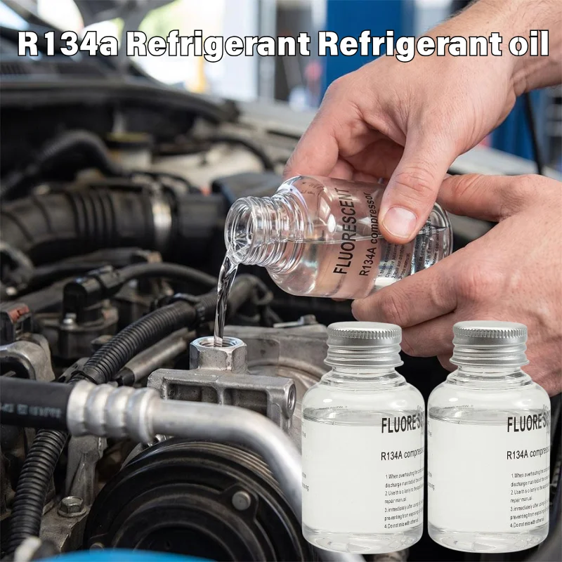 R134A Car Air Conditioning Compressor Oil Fluorescent Refrigerant Oil Auto AC System Lubricant Repair Car Accessories