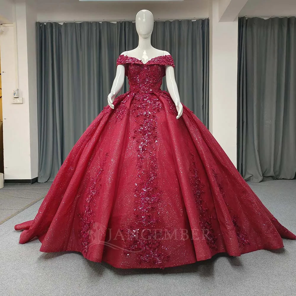 

Customized Shiny Princess Quinceanera Dresses Scoop Off Shoulder Beading Appliques Corset Ball Gown vestidos de 15 quinceañeras